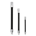 GJANSH Flexible Socket Extension Bar Set 3-Piece 1/2" 3/8" 1/4" Shaft Drive 10" 8" 6"-Spring-Loaded Detent Balls to Prevent Slipping,